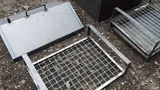 Коптильня с крышкой домиком из черной стали 2 мм.