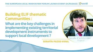 ELIF event - policies & instruments to support territorial development, Serafin Pazos Vidal (AEIDL)