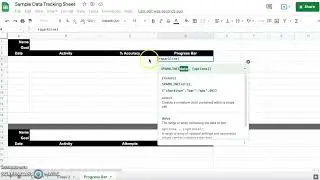 Google Sheets: Creating Progress Bar