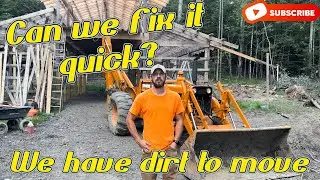 Case 580ck Moving trees and digging holes for a barn build