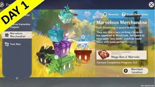 [Day 1] Marvelous Merchandise | 280 Primogems | Genshin Impact