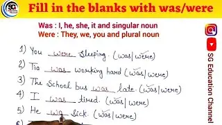 Fill in the blanks with was/were || Use of Was/Were || English Grammar || @sgeducationchannel31