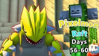 Minecraft Pixelmon Raft - ¡LVL 9,000 GROUDON! (Days 56-60)