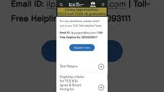 Tcs off campus Hiring 2024| 2023 & 2024 passouts | TCS hiring drive| check description  #ytshorts