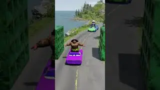Wierd Cars & Motorcycles Going TO Slap Double Bollard Spikec Crush in BeamNG.drive
