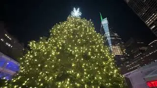 Bryant Park NYC Christmas Tree Lighting Winter Village Ice Skating Rink 42nd St USA November 29 2022