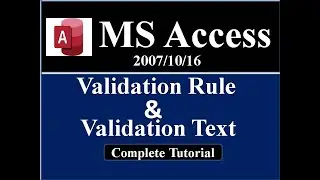 how to insert a validation rules and text in access ||validation rules and text in access ||access