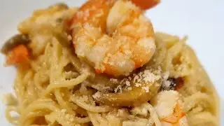 Shrimp and Mushroom Spaghetti