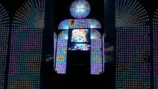 Pixel 3d gate light animation video.  RGB 3d pixel light gate decoration video .