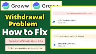 Your current withdrawal balance is zero groww 2024 | Groww app balence withdrawal nhi ho rha hai