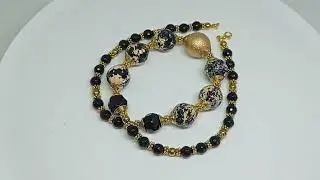 Колье длинное. Агаты.