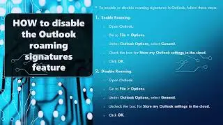 Solved  HOW to disable the Outlook roaming signatures feature   Made with Clipchamp