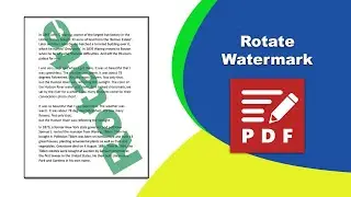 How to rotate a pdf watermark in PDF-XChange Editor