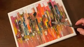Abstract City Skyline /Easy Acrylic Painting for Beginner/Step by Step/Painting Tutorials