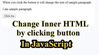 How to change inner HTML by clicking button in JavaScript
