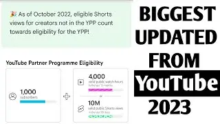 Youtube monetization big update  2023 | Good news for new YouTubers