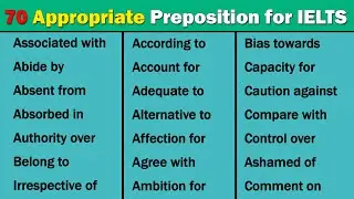 70 Most Commonly Used Appropriate Prepositions for IELTS