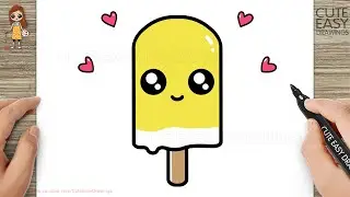 How to Draw a Cute Mango Ice Cream for Kids and Toddlers