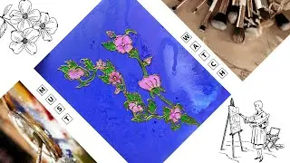 MUST WATCH Anemone Flower Art - Acrylic Pour + Glue Gun | BRAINLESSLY