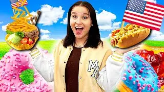 1 Tag lang wie in AMERIKA ESSEN 🇺🇸 😳 (verrückte essens-kombinationen ) - Celina