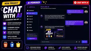 chatgpt clone using html css and javascript | ai website design html css 