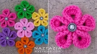 HOW to CROCHET KANZASHI FLOWER - DIY Tutorial for Flowers of Japan