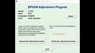 Reset Epson L1110 , Epson L1110 Adjustment Program 100% OK