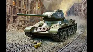 Танк Т 34-85.  Карта Линия Зигфрида.  Режим штурм. Защита базы.  Победа.
