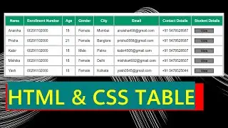 #table #css #html Create Table Using HTML & CSS