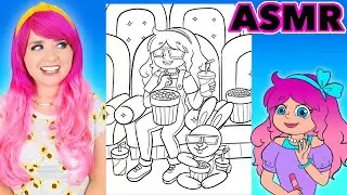ASMR Coloring Kimmi The Clown at the Movies | Calming ASMR Coloring for Relaxation & Stress-Relief
