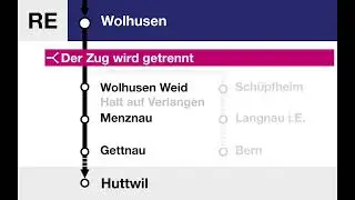 BLS Ansage • RE/S7 • Wolhusen weiter als S7 nach Huttwil (D, F, E)