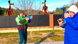 НИЧЕГО НЕ ПОМОГАЕТ В БОРЬБЕ С  СИРЕНОГОЛОВЫМ. NERF BROTHERS
