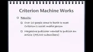 Social Media Event Marketing Case Study: Criterion Machine