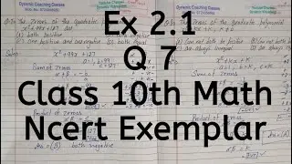 Ncert Exemplar, Ex 2.1, Q 7, Chapter 2, Polynomials, Class 10th Math