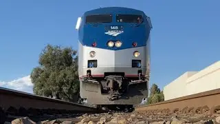 Amtrak Surfliner Runs over my Camera! P42DC WITH AMAZING HORNSHOW!!
