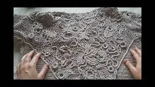 Ирландское кружево. Футболка с ажурной спинкой. Крючок