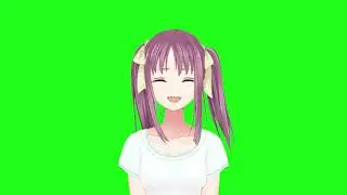 Girl Talking Anime #2  Greenscreen - Free Download HD
