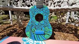 Painting Ukulele with Posca at Regner Rocks 2