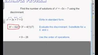 Lesson 10 7 Using the Discriminant