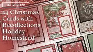 24 Christmas Cards with Michael's Recollections Holiday Homestead 6x6 Paper Pad