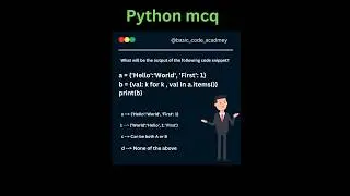 python dict mcq questions ❓🤔 #python3 #viralshorts