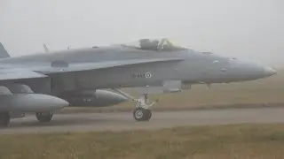 OPERATION STEADFAST NOON | FINNISH  F-18 FOGGY TAKEOFF | RAF WADDINGTON 4K