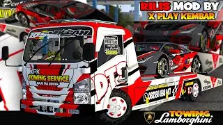 OTW RACEE!!! RILLIS MOD GIGA TOWING LOMBORGHINI HURACAN | MOD BY X PLAY KEMBAR | MOD BUSSID TERBARU