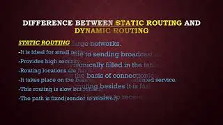 DIFFERENCE BETWEEN STATIC ROUTING AND DYNAMIC ROUTING!!