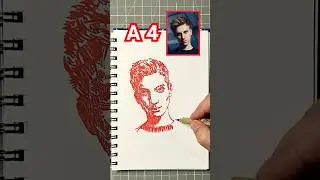 Рисую портрет Влада А4 красной ручкой. Как вам такой стиль? 🖊️ 