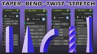 Taper - Bend - Twist - Stretch with Geometry Nodes in Blender