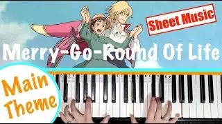 Howl's Moving Castle (Merry Go Round Of Life) Piano Tutorial [SHORT VERSION]