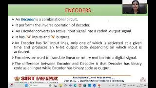 Encoder Decoder |Digital System| SIRT Bhopal| Prof. Priya Sharma