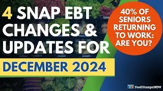 Dec 2024 Food Stamps Update & News + 40% of Seniors are Returning to Work in 2025 - Are You?
