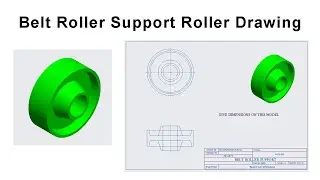 Belt Roller Support Assembly 2D Drawing In Creo 7.0 | Belt Roller Support Bush 2D Drawing